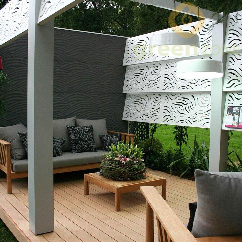 Good Color Fastness Wood Plastic Composite Outdoor Decorative Carving Fence Panel  600*1200*15mm