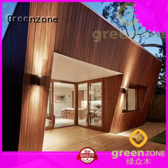 Greenzone factory interior wood plank walls wood plastic house